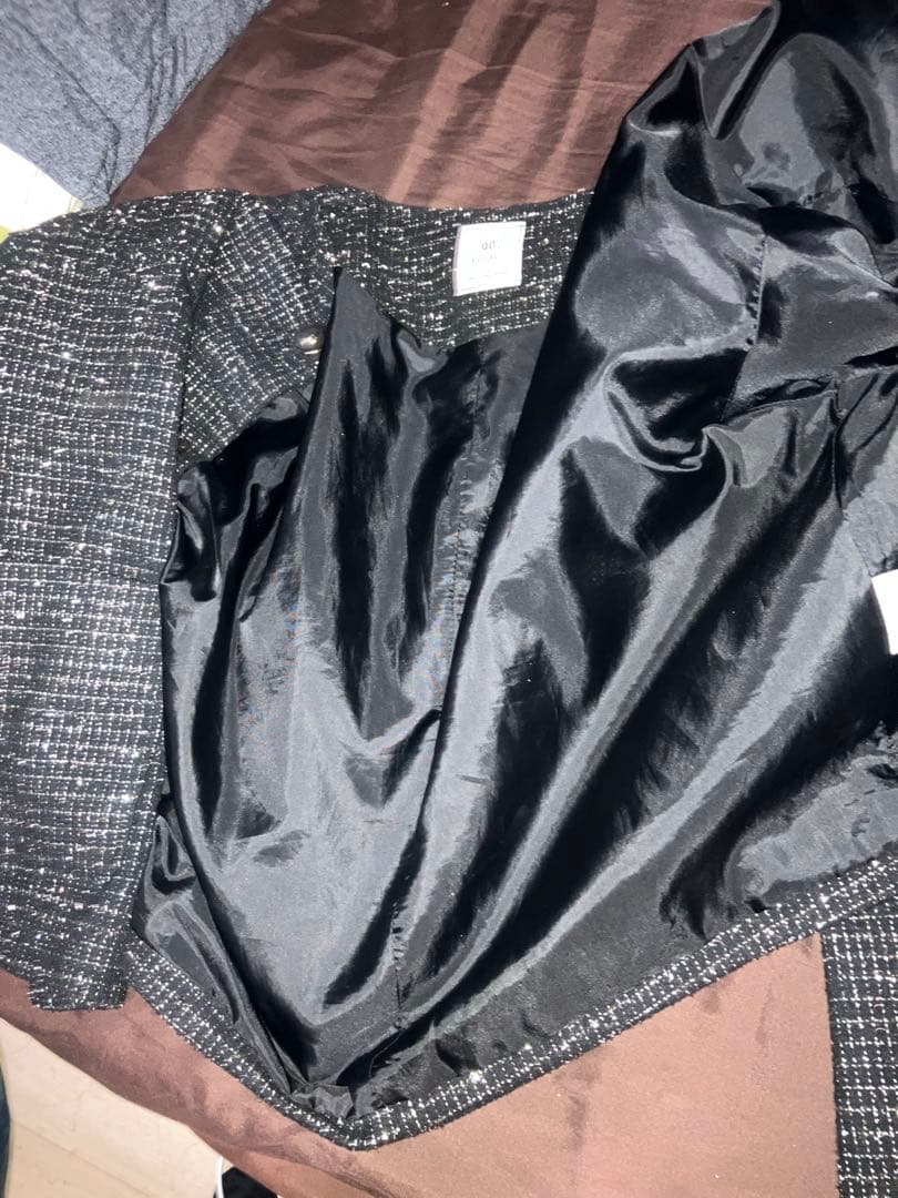 ジャケット・アウター ALUDE SELECT nocollar lame tweed jacket