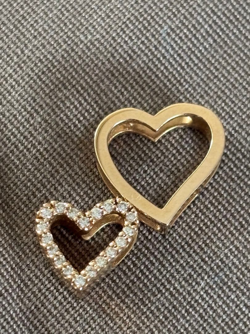 スタージュエリー限定K18 ダイヤ0.1ct ハートネックレス（チャーム着脱可）