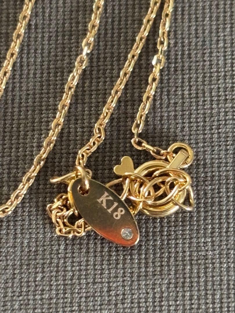 スタージュエリー限定K18 ダイヤ0.1ct ハートネックレス（チャーム着脱可）