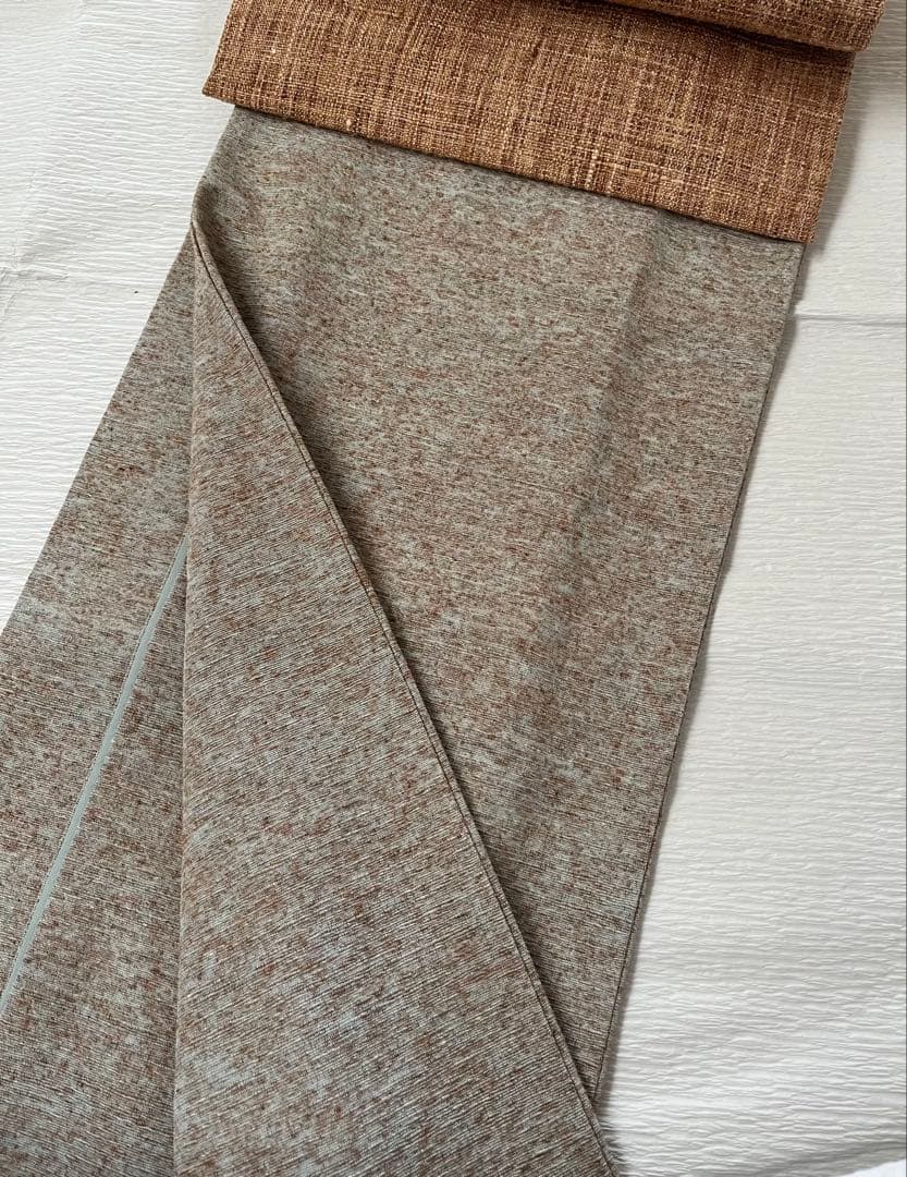 ぜんまい織　紬　色無地　出羽の織座　証紙付　未着用