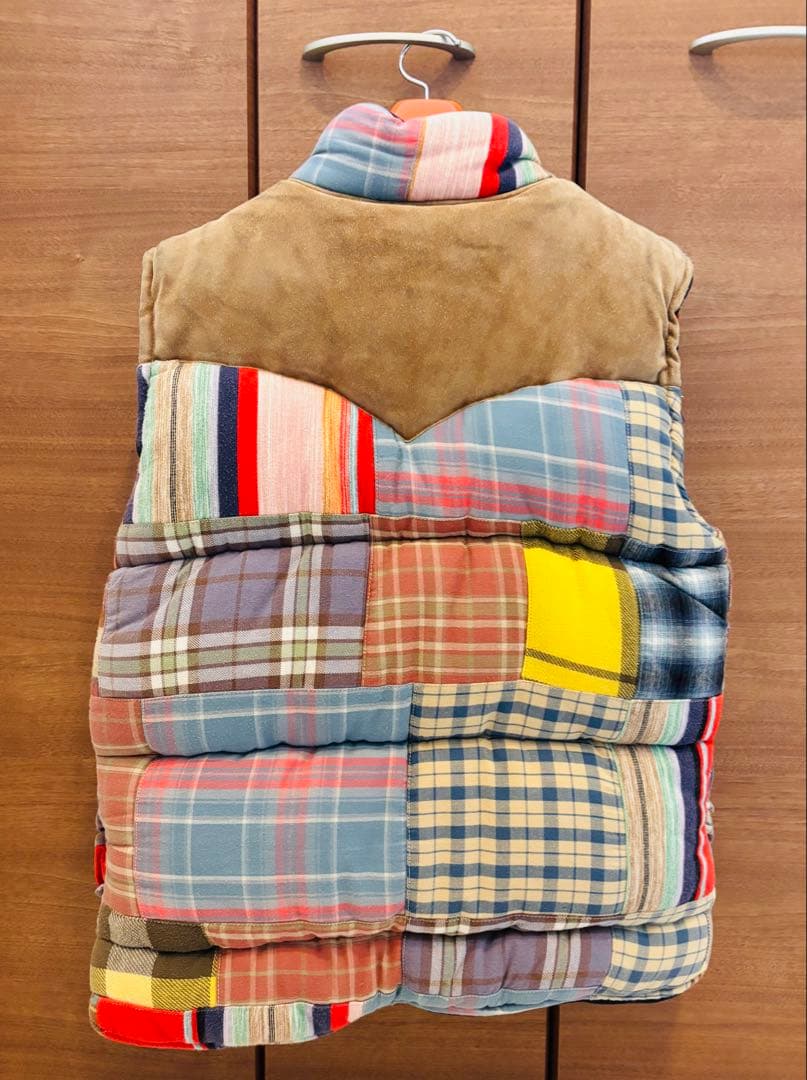 ラルフローレン　ヴィンテージダウンベストXL ネルシャツ　クレイジーパターン