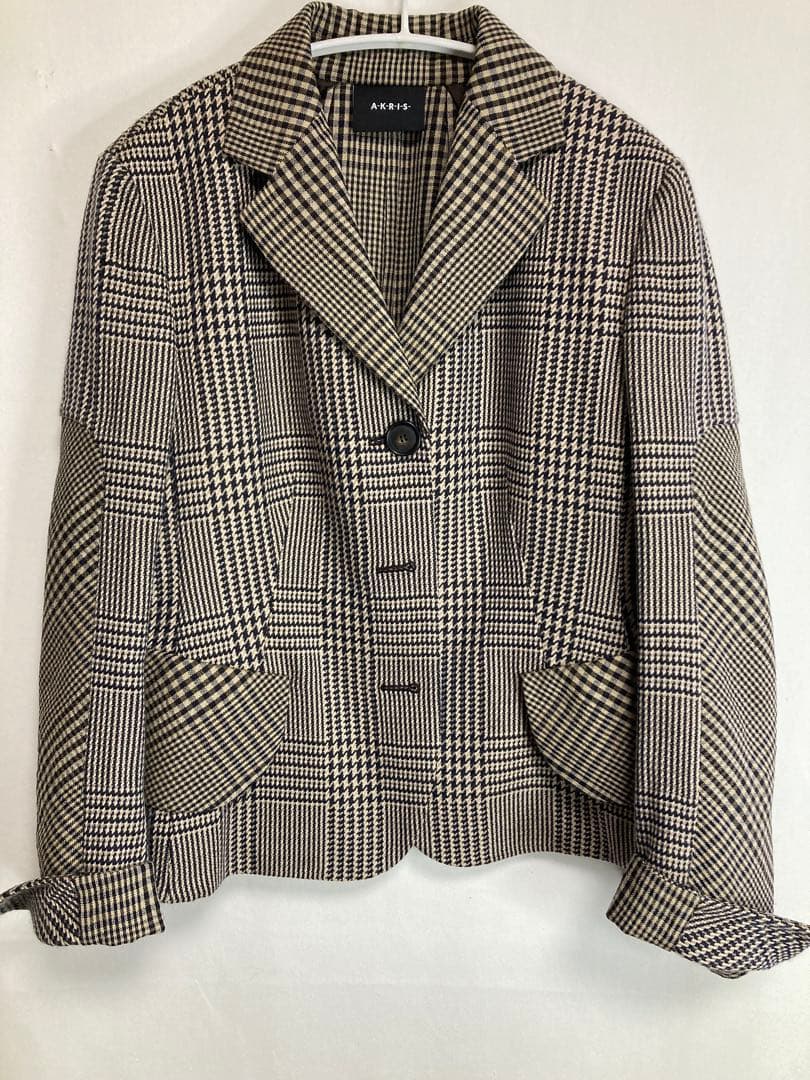 AKRIS チェック柄 テーラードジャケット