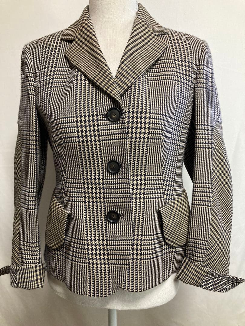 AKRIS チェック柄 テーラードジャケット