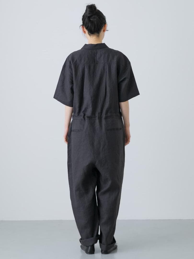 2025 春夏新作 かぐれ kagure リネンハーフスリーブオールインワン＊B