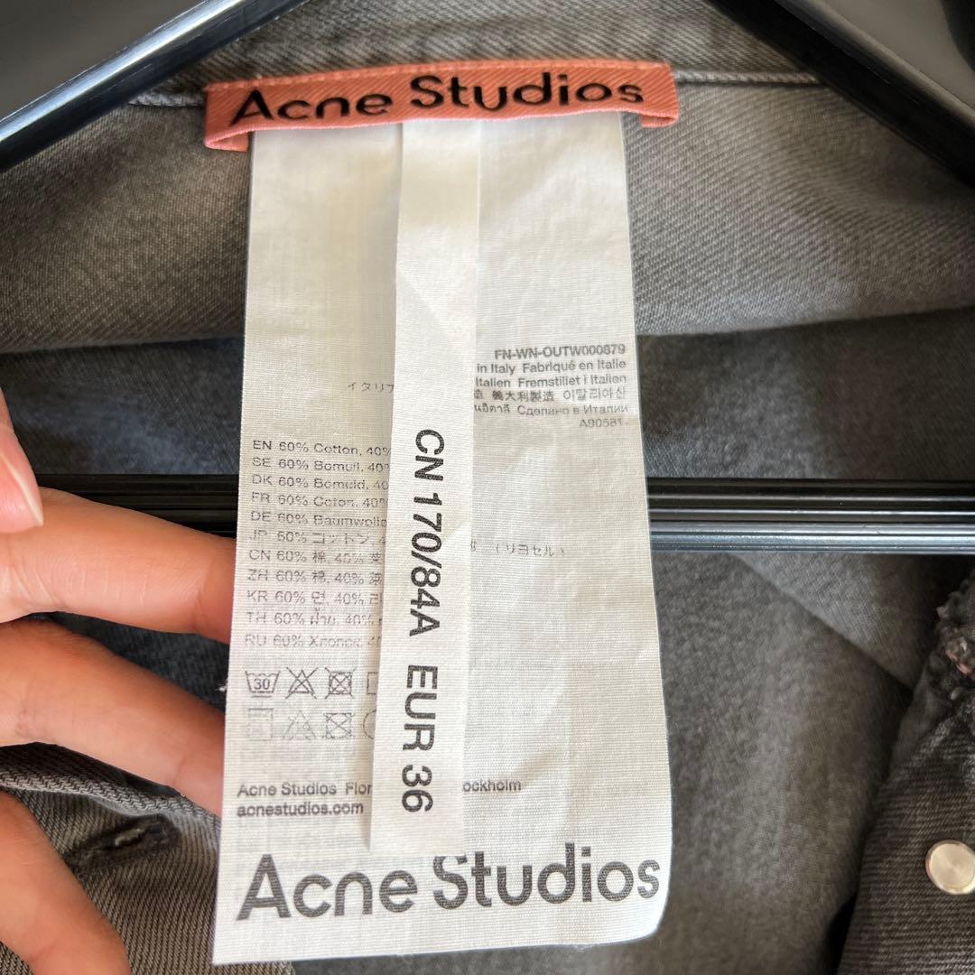 acne studios クロップドデニムジャケット ウォッシュド ブラック