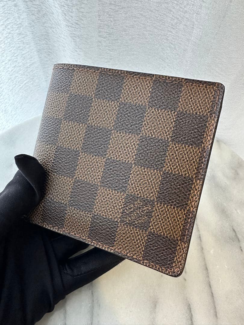 ルイヴィトン マルコ ダミエ 二つ折り財布 美品