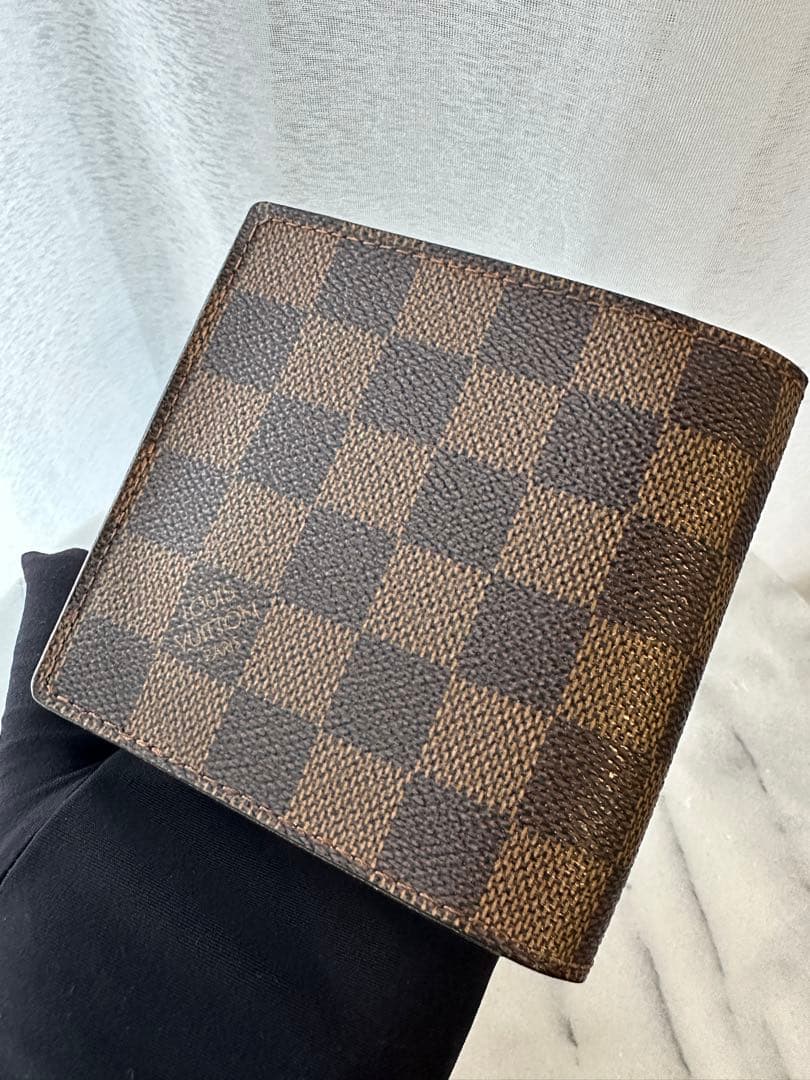 ルイヴィトン マルコ ダミエ 二つ折り財布 美品