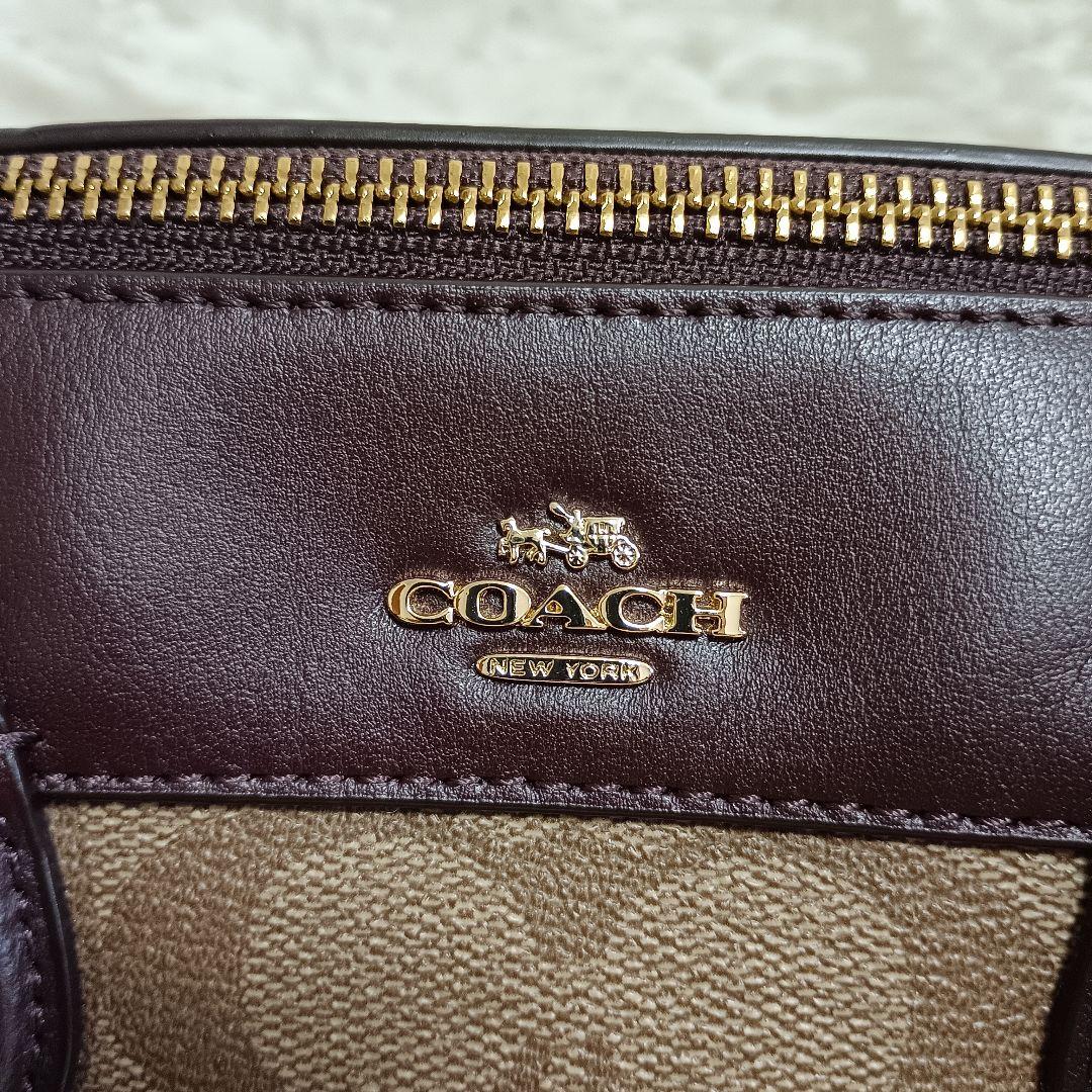 COACH コーチ シグネチャー 2WAY ショルダーバッグ ピンク ブラウン