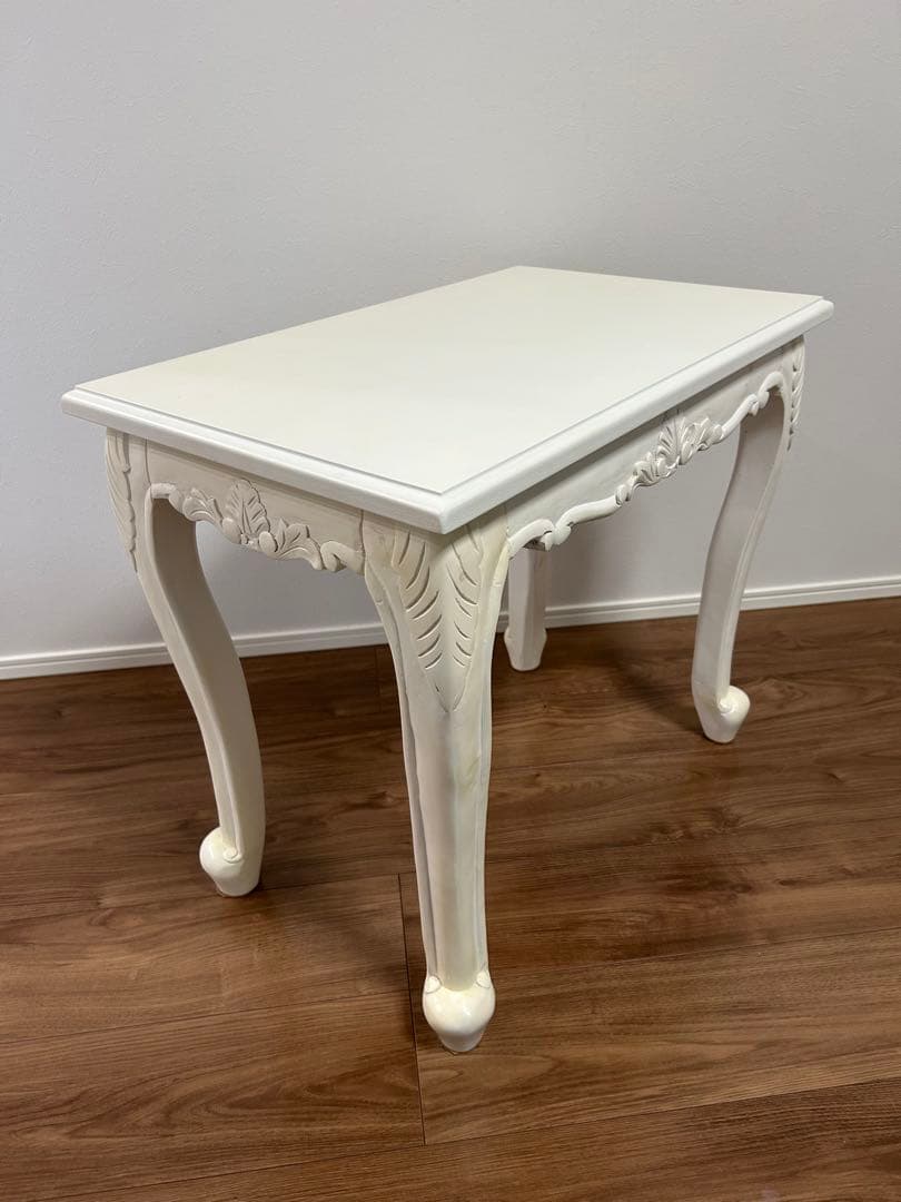 ホワイト　木製サイドテーブル　3点セット　ネストテーブル　カフェテーブル