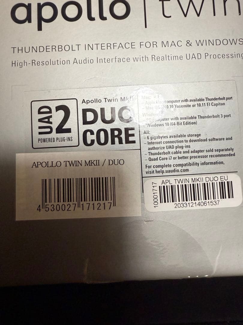 ７*０様 UNIVERSAL AUDIO apollo twin mkll du