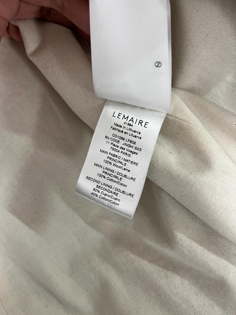 ジャケット・アウター LEMAIRE 24AW Short Maxi DB Coat Size S