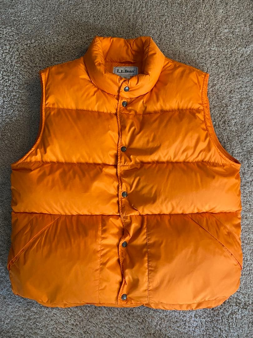 美品マンゴーオレンジ エルエルビーン グースダウンベスト