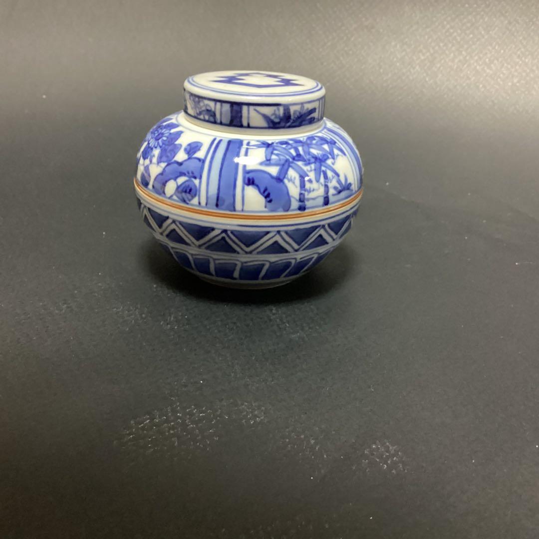 ☆専用　煎茶道　茶心壷　宗家　茶壺　青白い花模様の茶道具 茶入