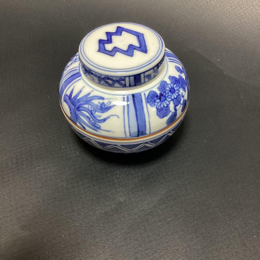 ☆専用　煎茶道　茶心壷　宗家　茶壺　青白い花模様の茶道具 茶入