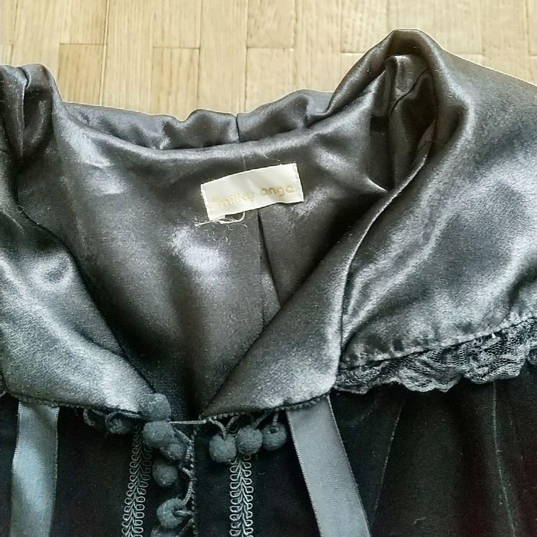 【milky ange】ビックフード付きミニマント　ミニケープコート