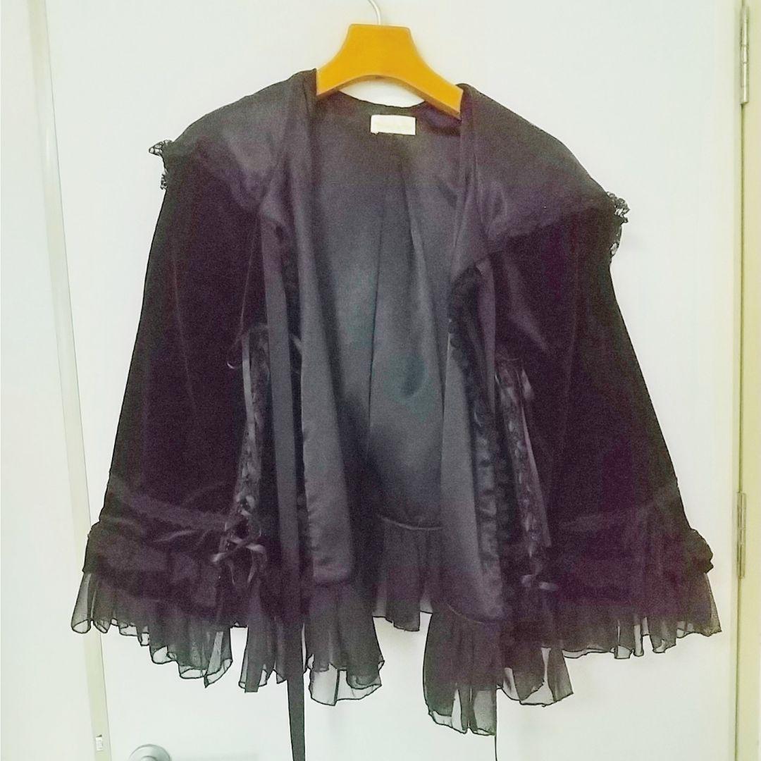 【milky ange】ビックフード付きミニマント　ミニケープコート