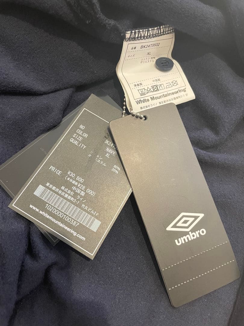 WM×UMBRO VELOUR POLO SHIRT(NAVY) タグ付セット可