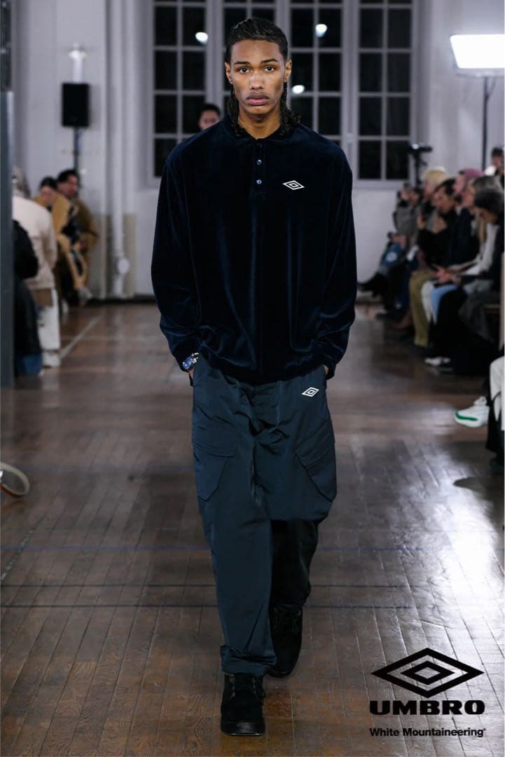 WM×UMBRO VELOUR POLO SHIRT(NAVY) タグ付セット可