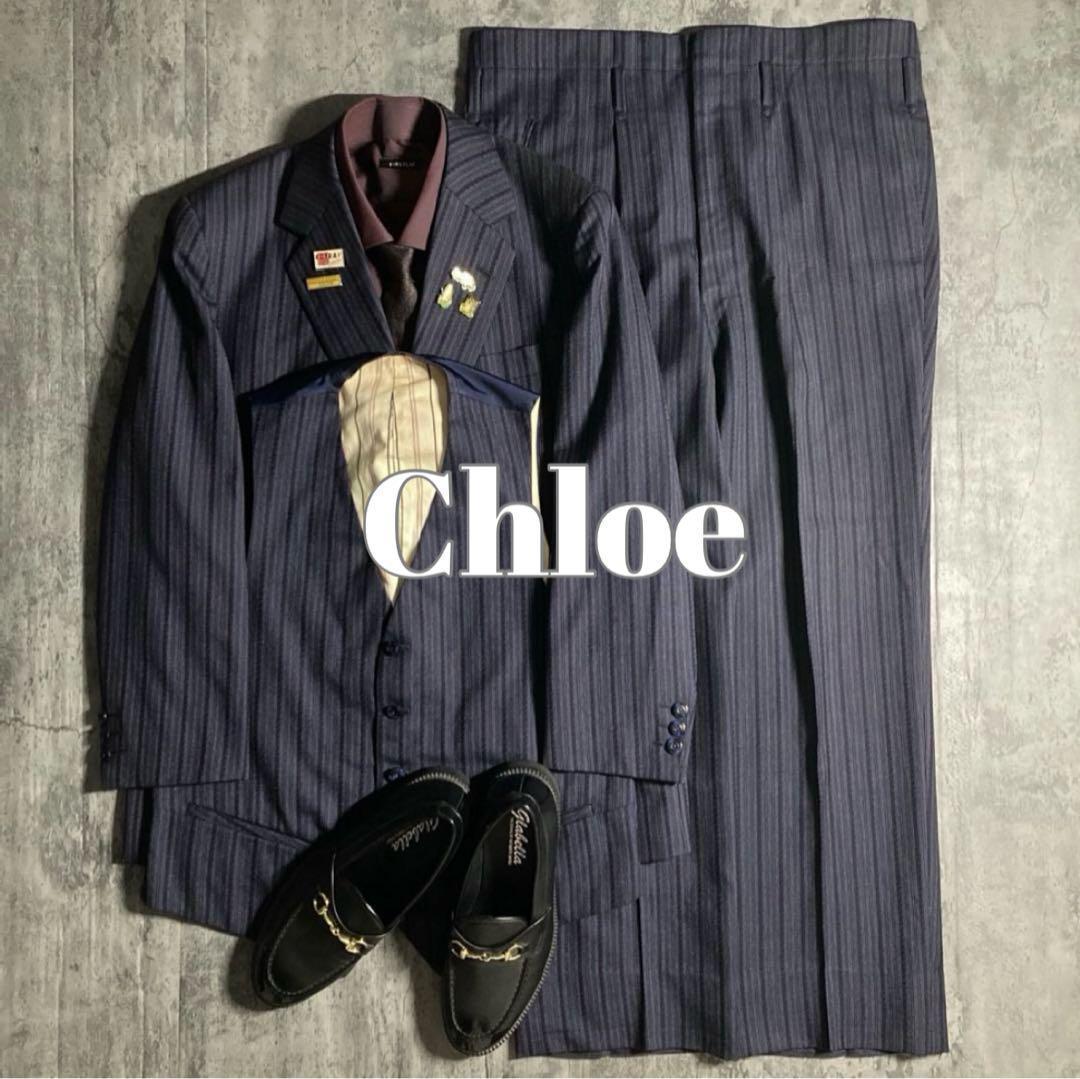 Vintage 極上ウール スリーピース セットアップスーツ×Chloeネクタイ