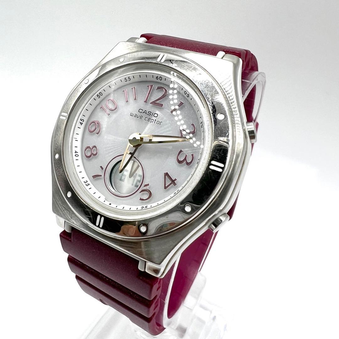 値下げCASIO LWA-M143-4AJFウェーブセプター電波ソーラーパープル
