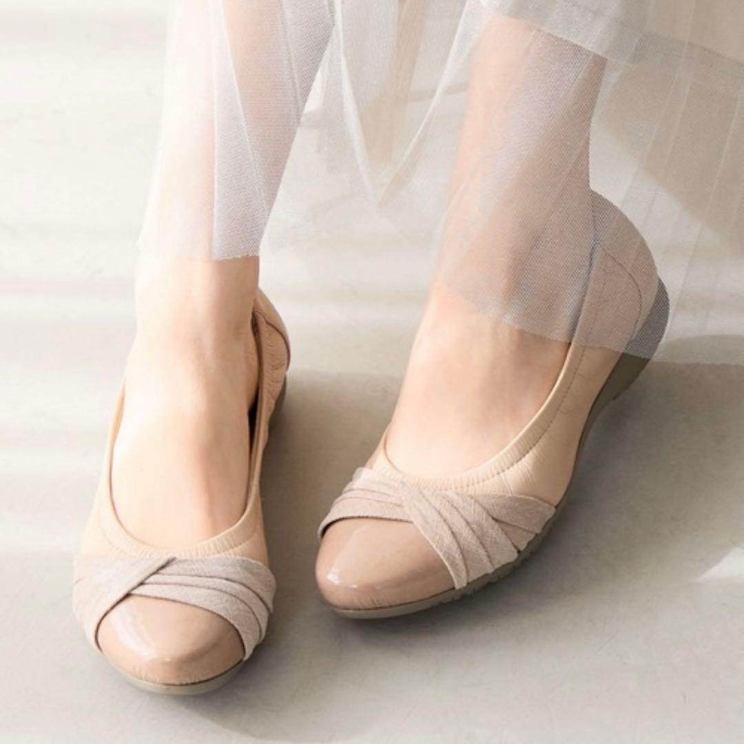 卑弥呼　クロスリボンスニーカーパンプス　23.5cm