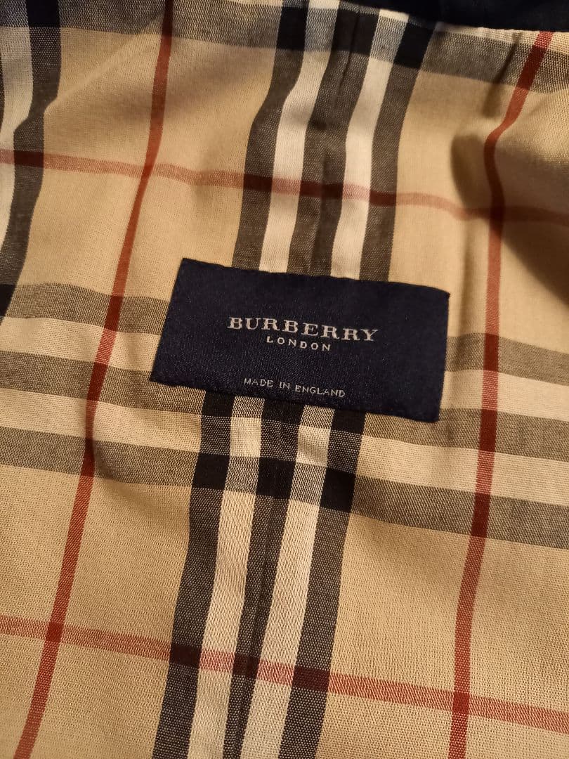 バーバリー　イギリス製　キルティングジレ　ダークネイビー