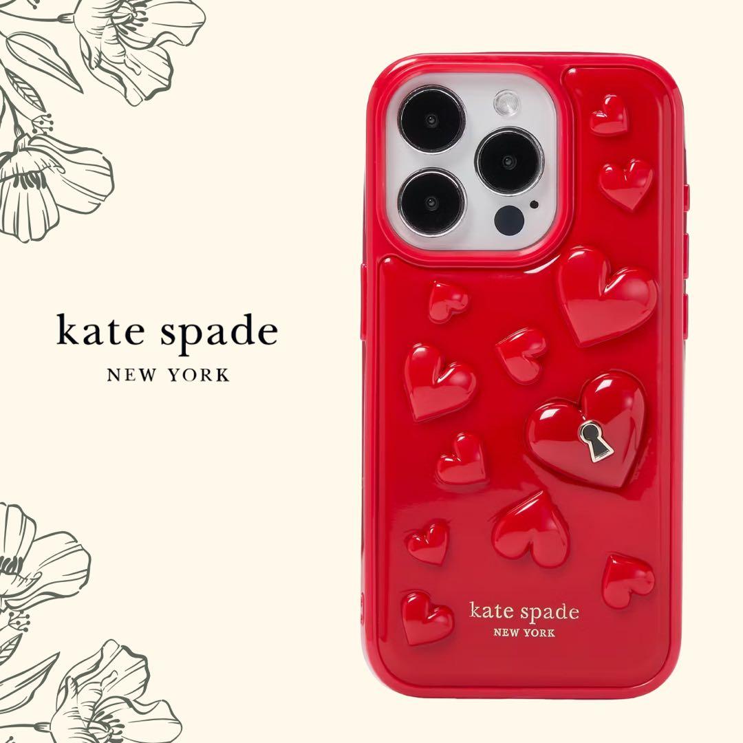kate spade ハートモチーフ iPhone15proケース