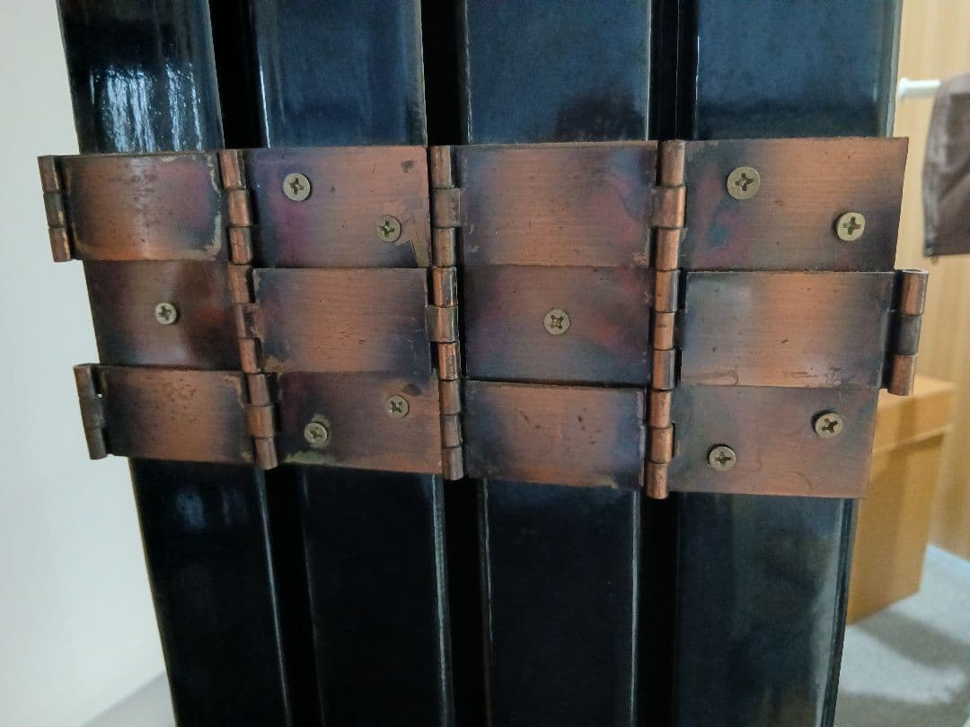 中国漆塗り 屏風 折り畳み衝立