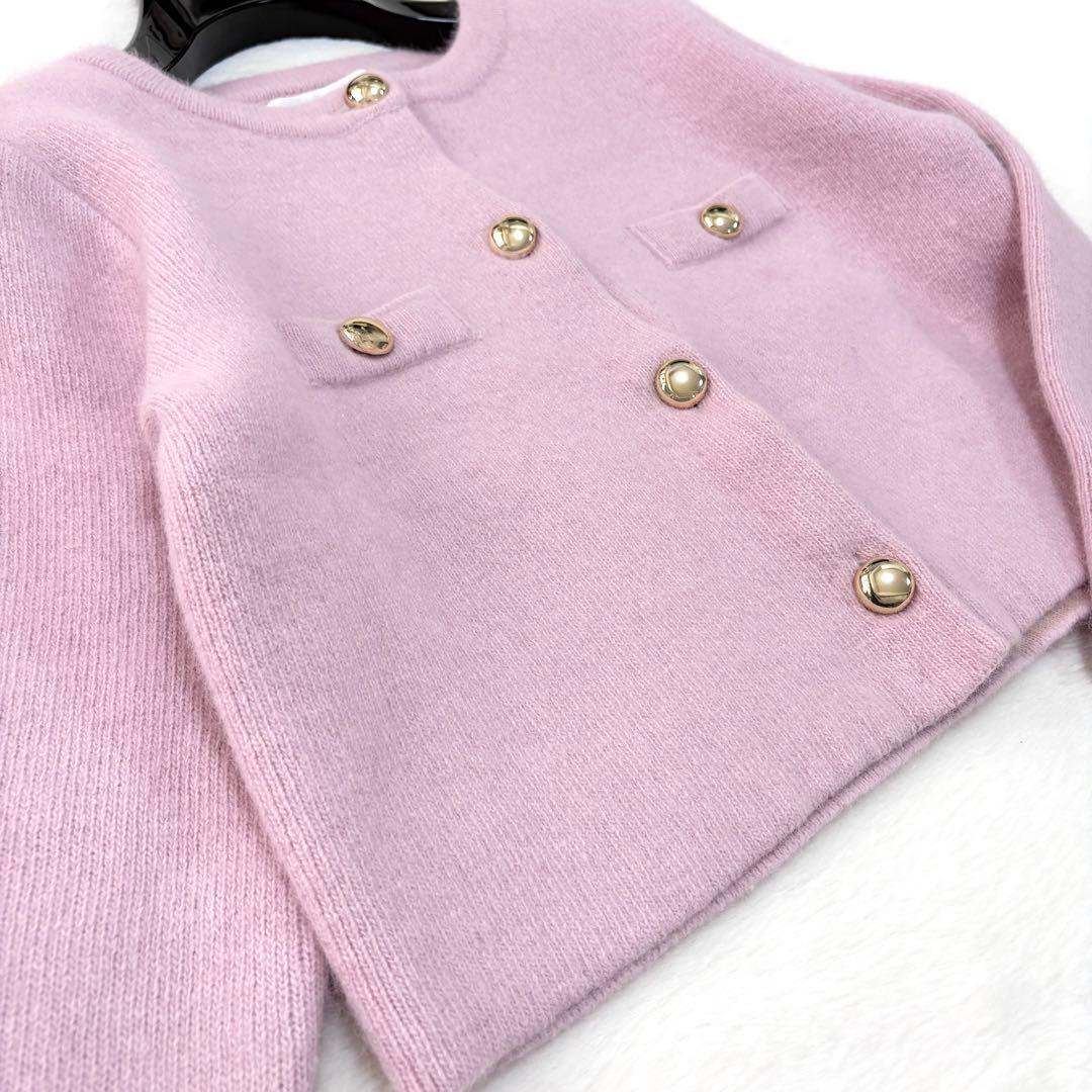 【LAGUNAMOON】CHN ラクーン ニット ジャケット ピンク