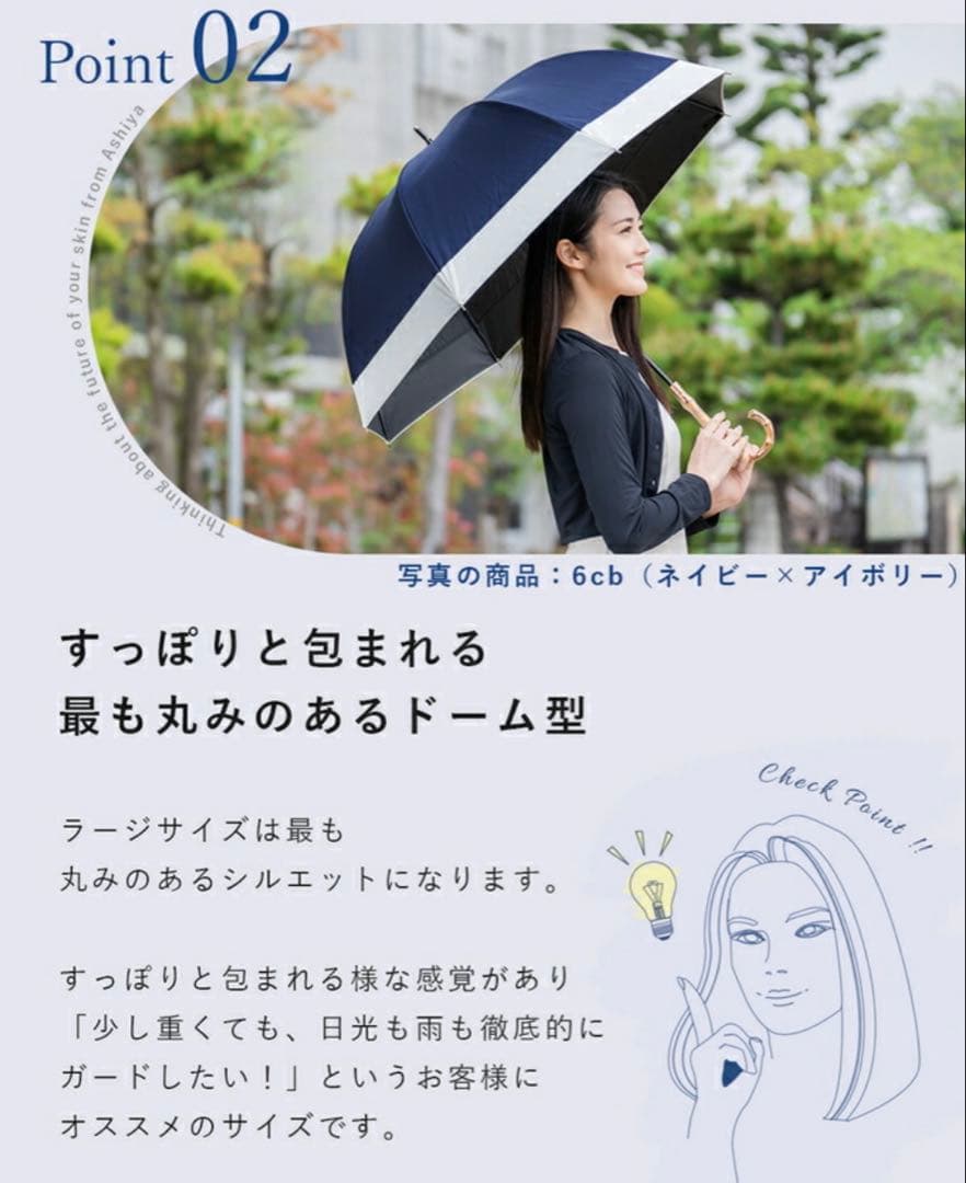 芦屋ロサブラン　晴雨兼用 日傘 100％ 完全遮光　長傘　60cm