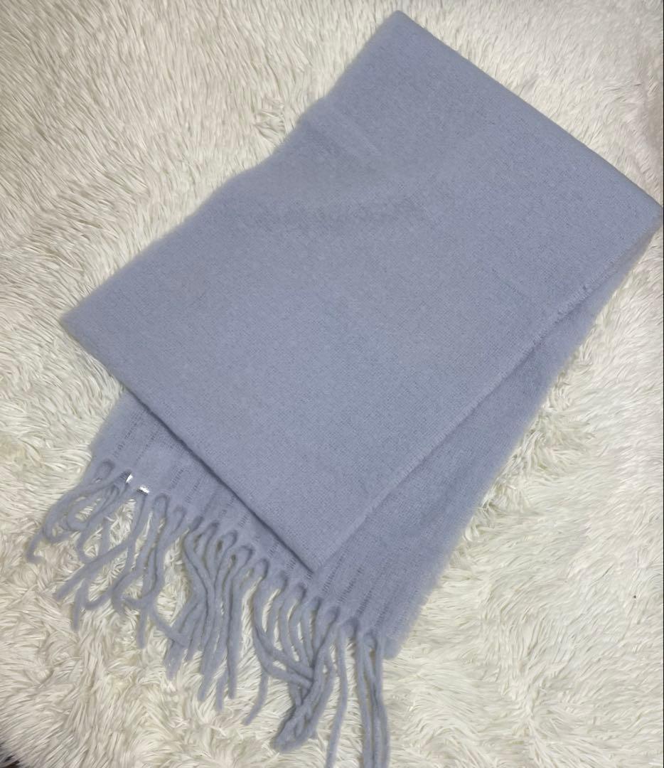 未使用✨メゾンキツネ ベビーアルパカ 大判マフラー ストール ブルー