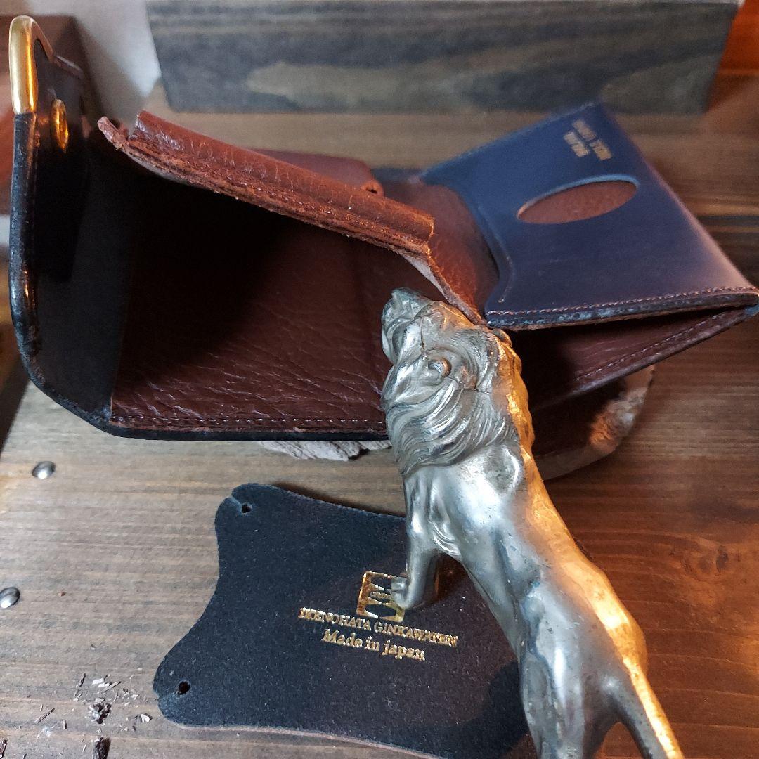 池之端銀革店 CRAMP ネイビー 三つ折り財布 日本製