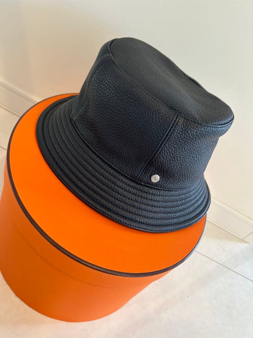 HERMES エルメス　レザー　ハット　57 定価以下