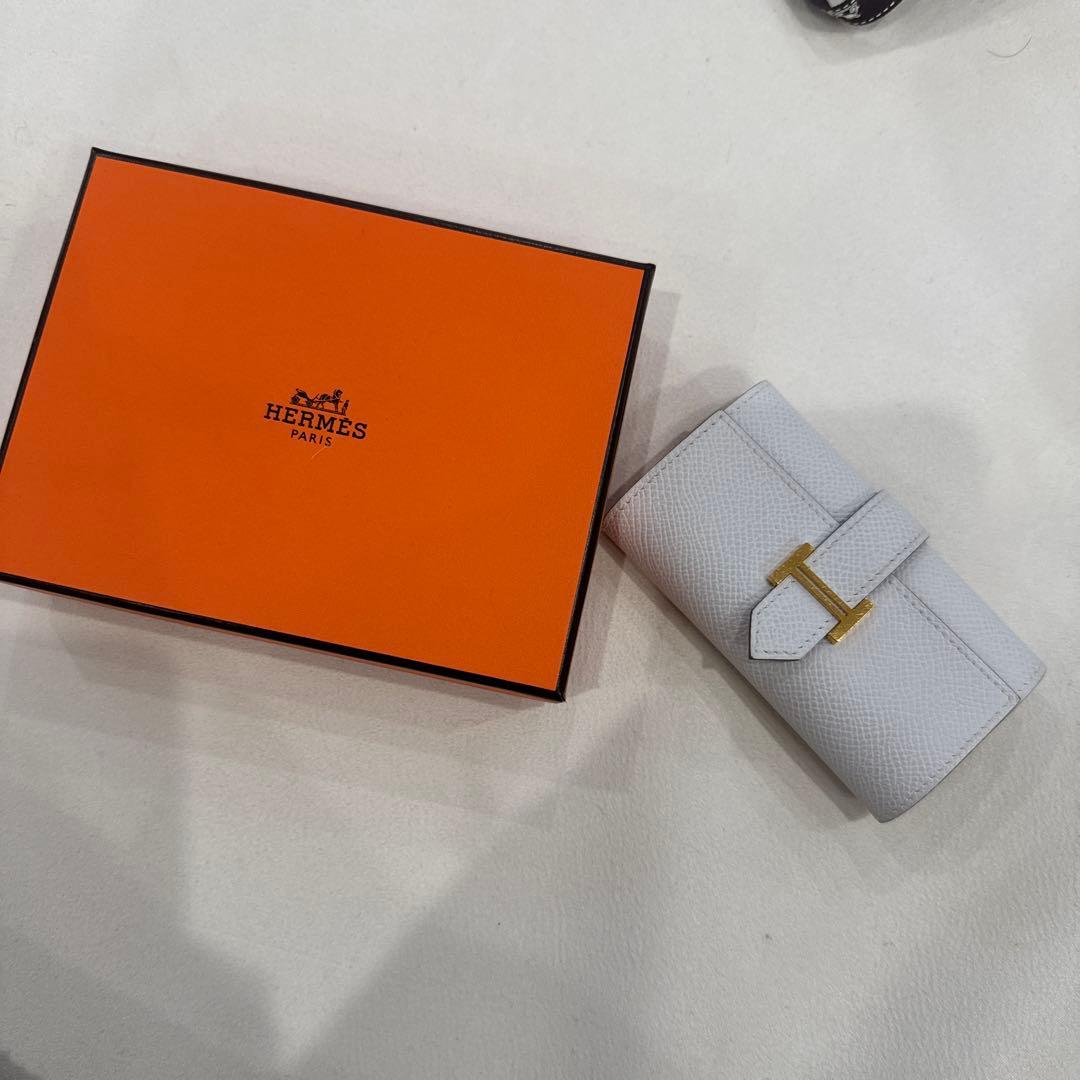 エルメス　キーケース　白　ゴールド金具　べアン