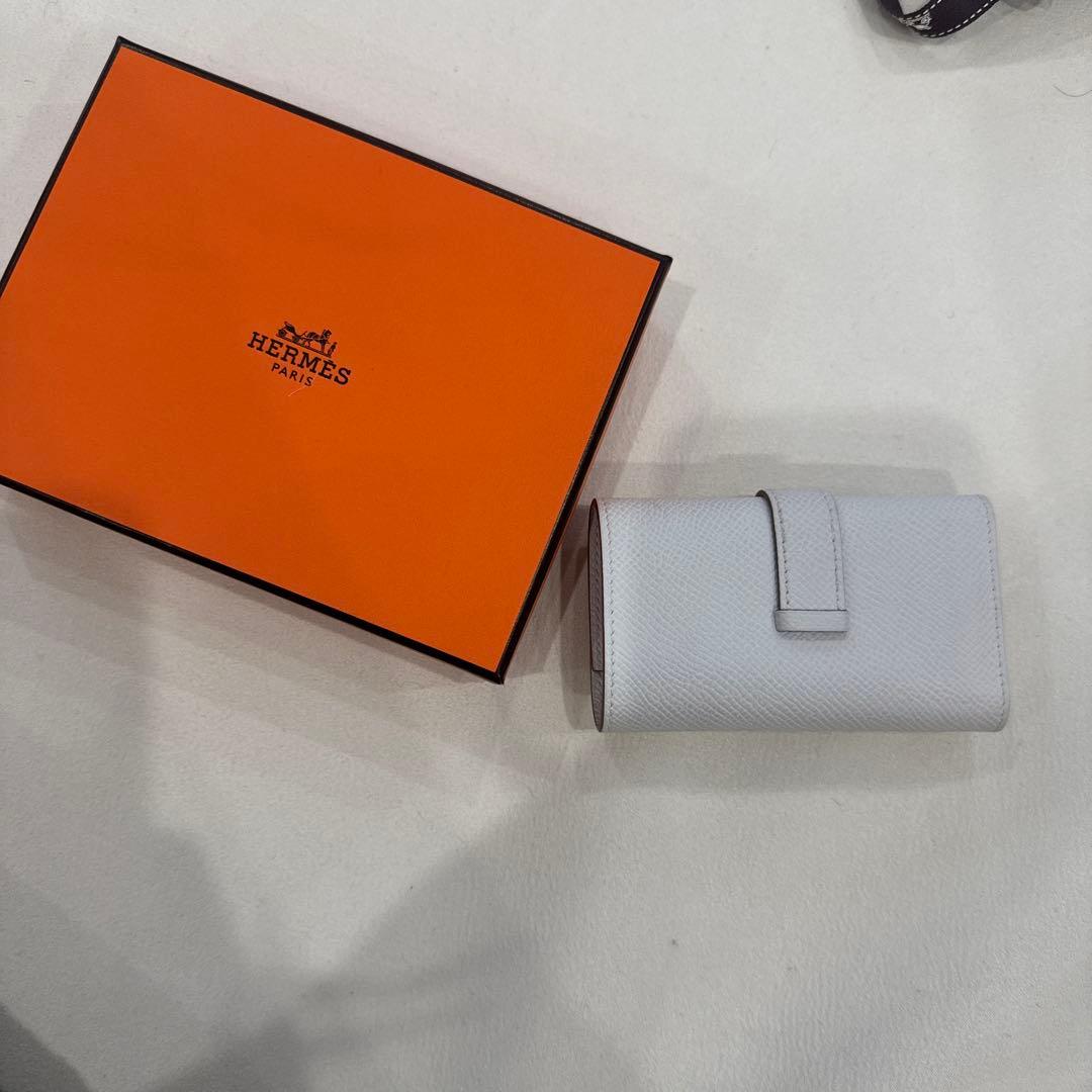 エルメス　キーケース　白　ゴールド金具　べアン