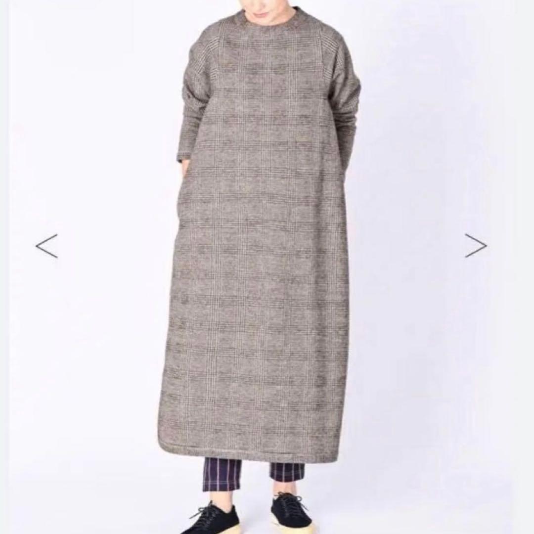 極美品 45R 45rpm ジャージフラノのドレス ワンピース ウール 現行タグ