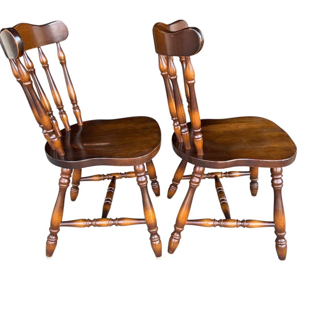 飛騨産業　ダイニングチェア ダークブラウン　アンティーク 2脚セット②