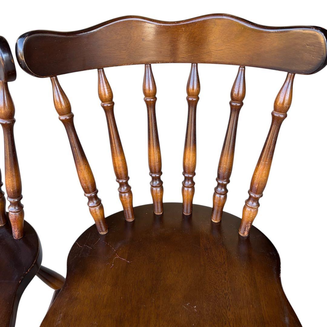 飛騨産業　ダイニングチェア ダークブラウン　アンティーク 2脚セット②