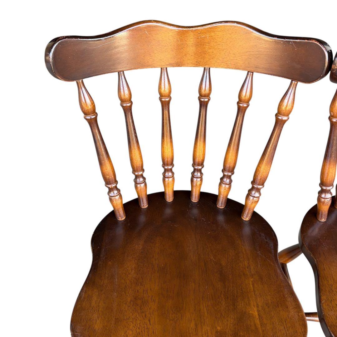 飛騨産業　ダイニングチェア ダークブラウン　アンティーク 2脚セット②