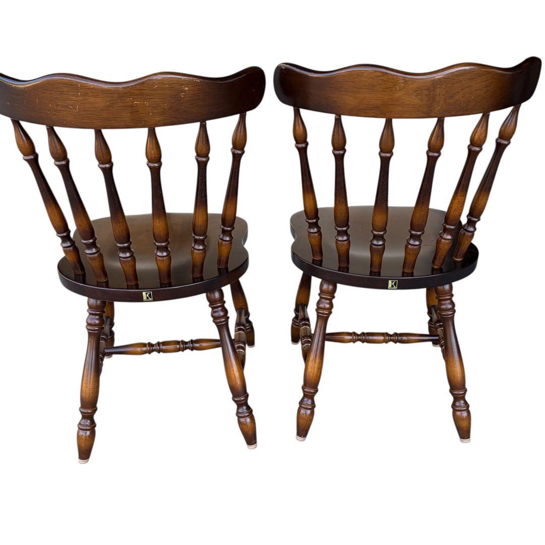 飛騨産業　ダイニングチェア ダークブラウン　アンティーク 2脚セット②