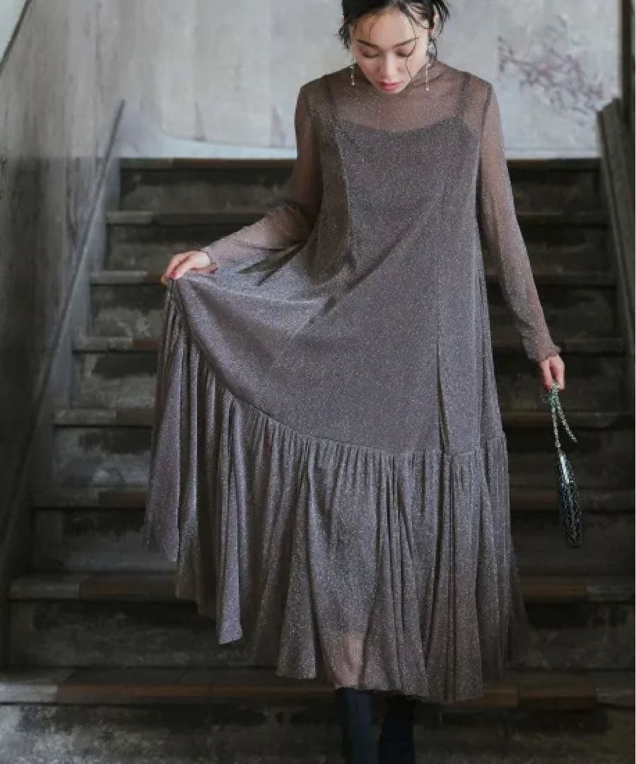 【再販】ラメチュールメロウワンピースドレス