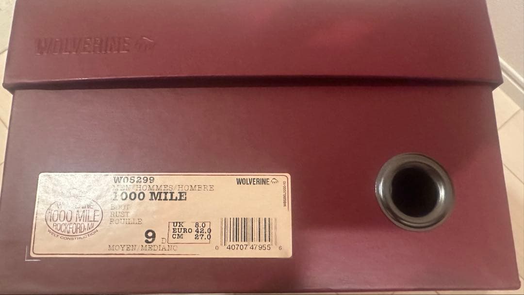 ウルヴァリン WOLVERINE 1000mile ブーツ 27cm us9