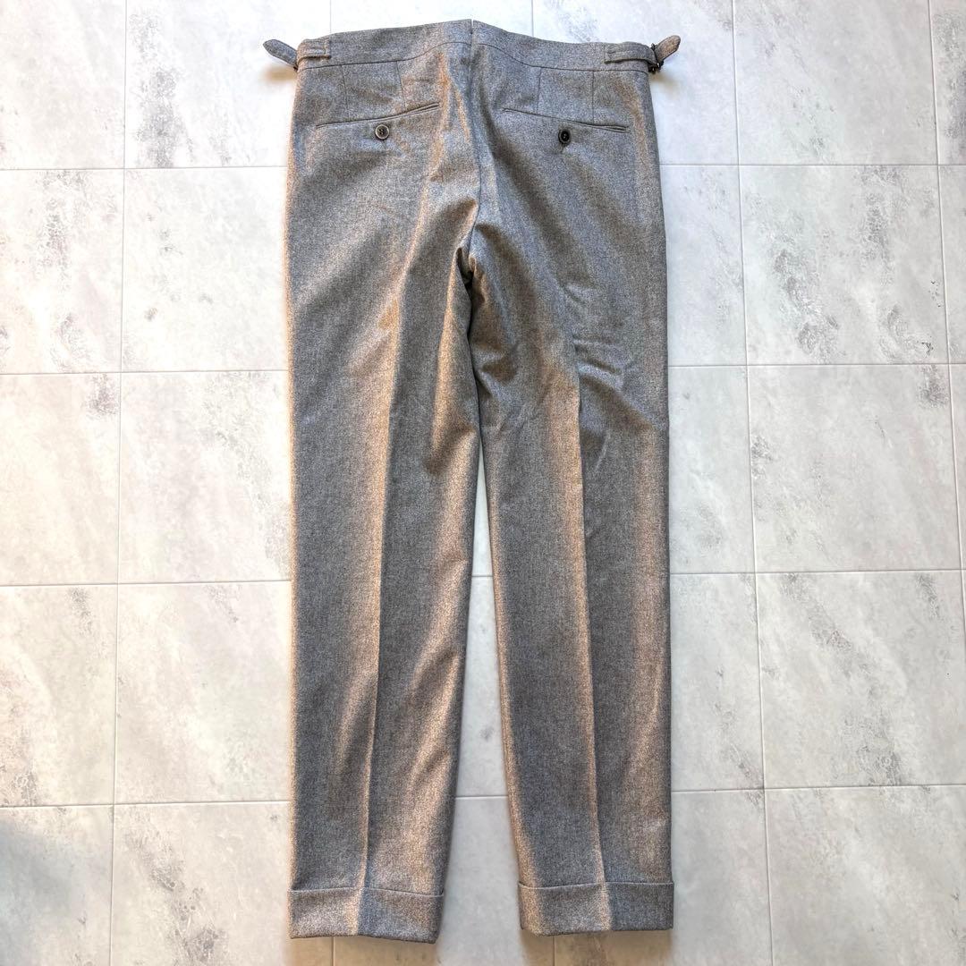【極美品】GERMANO カノニコ ウールフラノサイドアジャスターパンツ 44