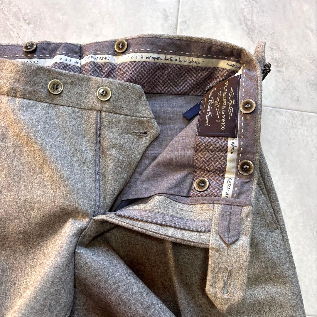 【極美品】GERMANO カノニコ ウールフラノサイドアジャスターパンツ 44
