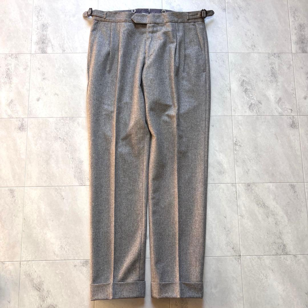 【極美品】GERMANO カノニコ ウールフラノサイドアジャスターパンツ 44