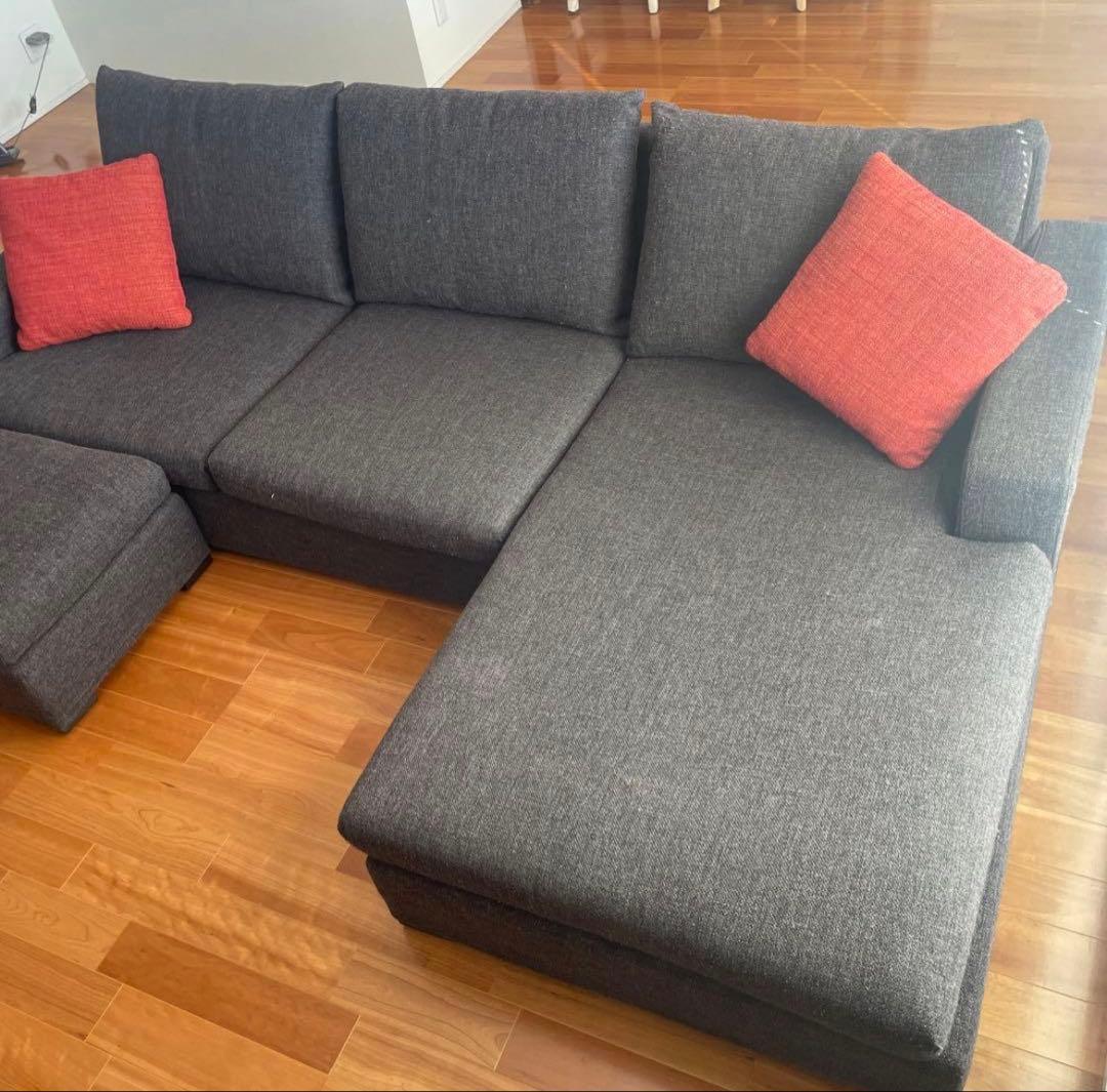 カウチソファ　ソファセット　② ロータイプ　ロングソファ　3個全部購入必要