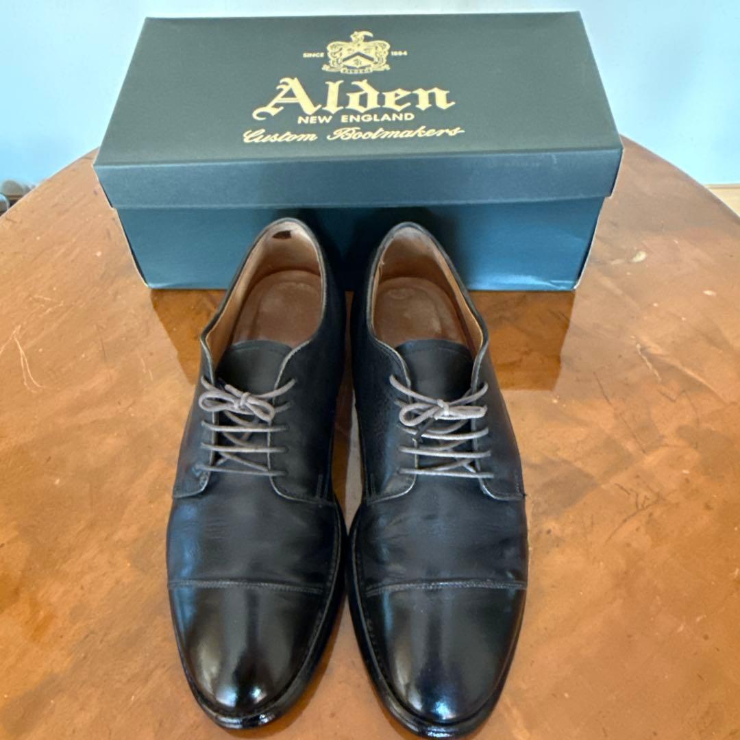 ALDEN ストレートチップ　BLACK CALF LEATHER SOLE