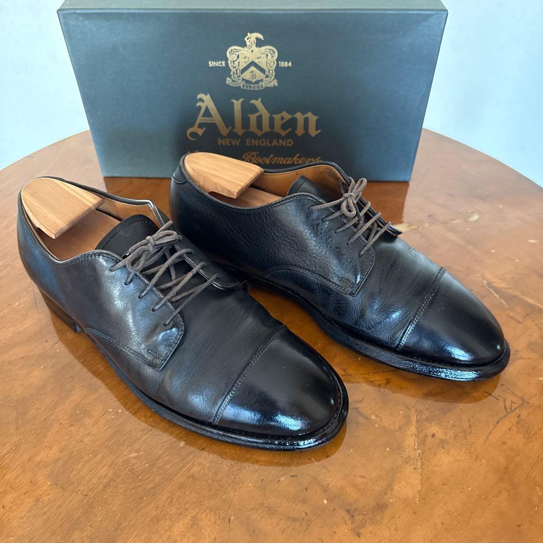 ALDEN ストレートチップ　BLACK CALF LEATHER SOLE