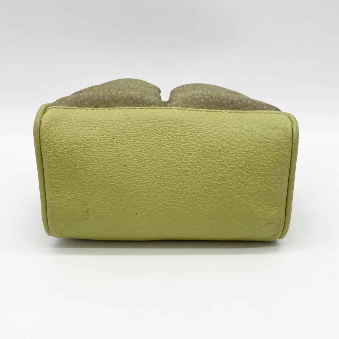 状態良　GUCCI 2way ミニ　ショルダーバッグ　バンブー　スエード　緑