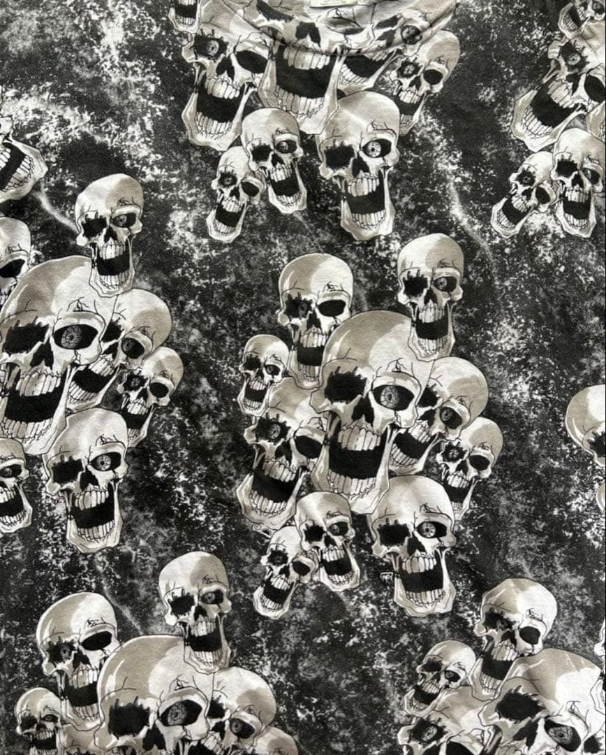 こ*ち様 逸品！80s~90s スカル総柄Tシャツ XL ユニセックス